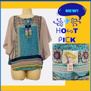 NWOT ANTHROPOLOGIE~ FIG & FLOWER ~BOHO BATWING TOP